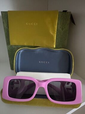 NWT Monochrome GG Rectangle Acetate Sunglasses